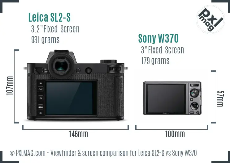 Leica SL2-S vs Sony W370 Screen and Viewfinder comparison