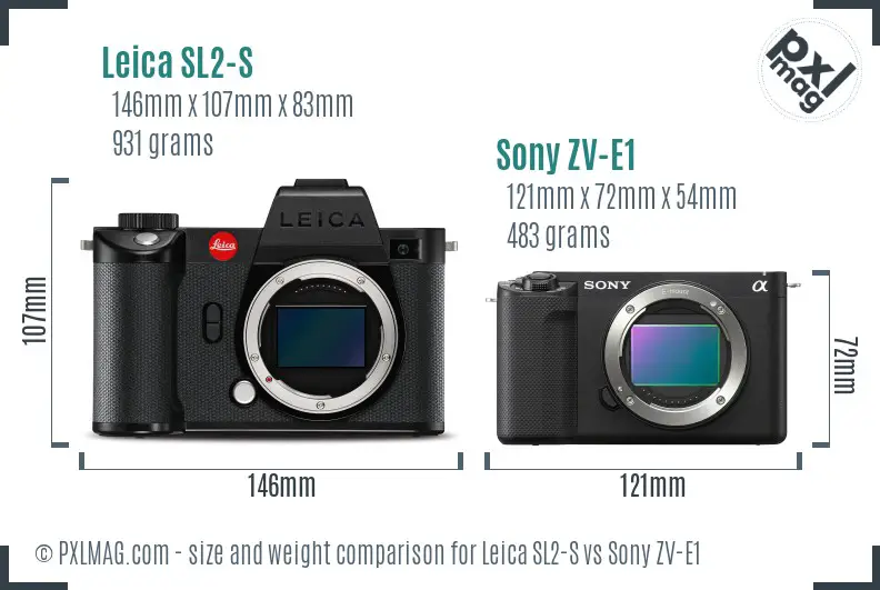 Leica SL2-S vs Sony ZV-E1 size comparison