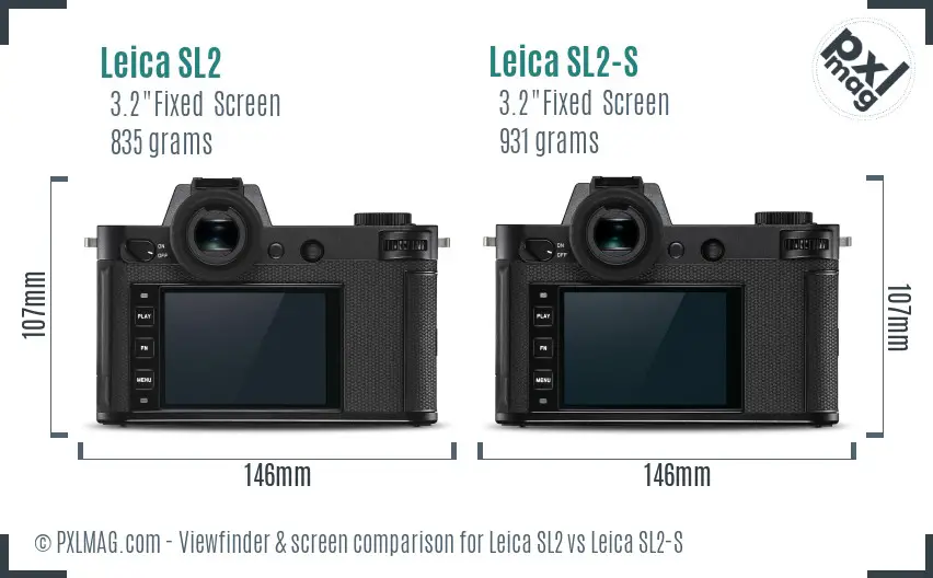 Leica SL2 vs Leica SL2-S Screen and Viewfinder comparison