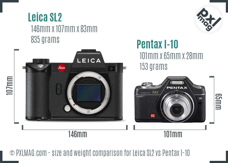 Leica SL2 vs Pentax I-10 size comparison
