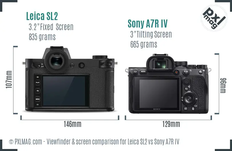 Leica SL2 vs Sony A7R IV Screen and Viewfinder comparison