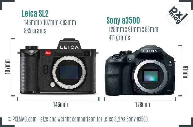 Leica SL2 vs Sony a3500 size comparison