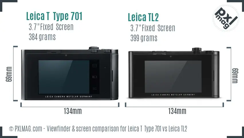 Leica T  Type 701 vs Leica TL2 Screen and Viewfinder comparison