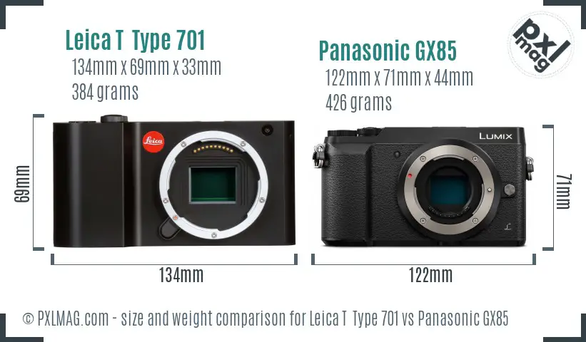 Leica T  Type 701 vs Panasonic GX85 size comparison