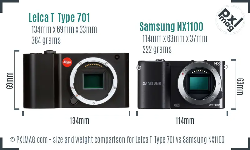Leica T  Type 701 vs Samsung NX1100 size comparison