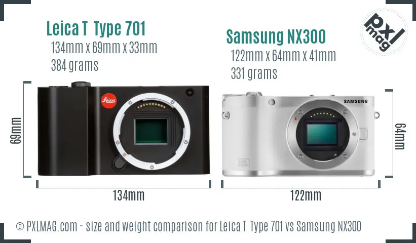 Leica T  Type 701 vs Samsung NX300 size comparison