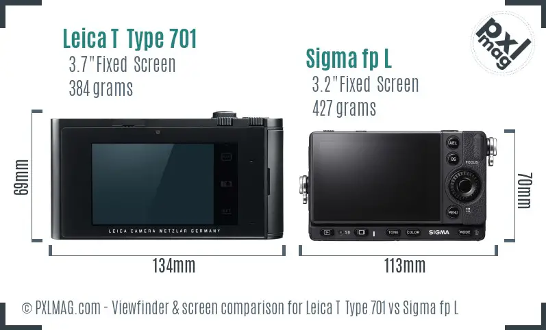 Leica T  Type 701 vs Sigma fp L Screen and Viewfinder comparison