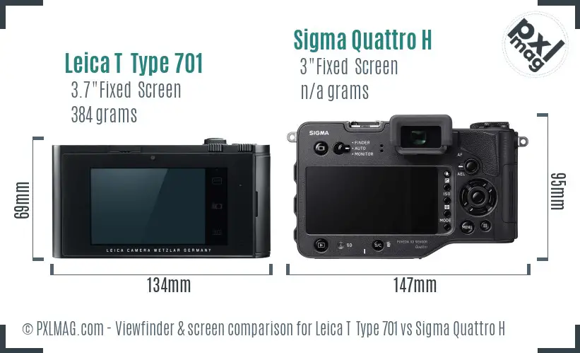 Leica T  Type 701 vs Sigma Quattro H Screen and Viewfinder comparison