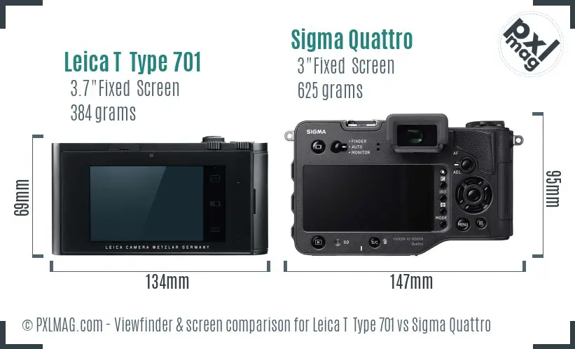 Leica T Type 701 vs Sigma Quattro Screen and Viewfinder comparison Leica T Type 701 vs Sigma Quattro Screen and Viewfinder comparison