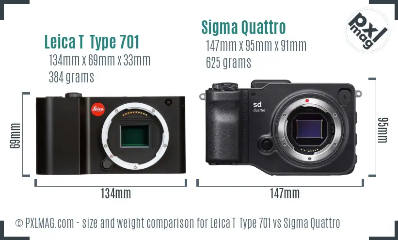 Leica T Type 701 vs Sigma Quattro size comparison Leica T Type 701 vs Sigma Quattro size comparison
