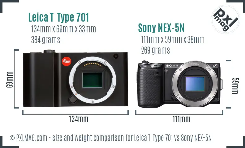 Leica T  Type 701 vs Sony NEX-5N size comparison