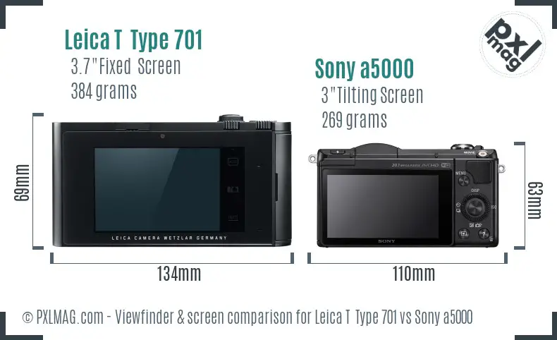 Leica T Type 701 vs Sony a5000 Screen and Viewfinder comparison Leica T Type 701 vs Sony a5000 Screen and Viewfinder comparison