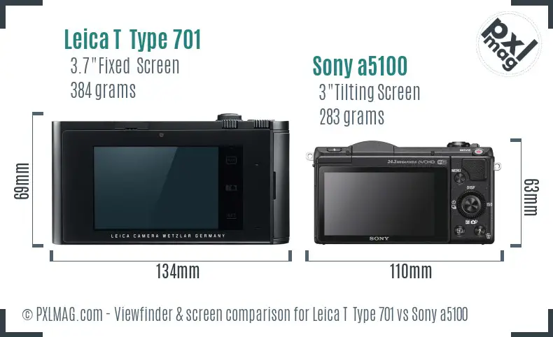 Leica T Type 701 vs Sony a5100 Screen and Viewfinder comparison Leica T Type 701 vs Sony a5100 Screen and Viewfinder comparison