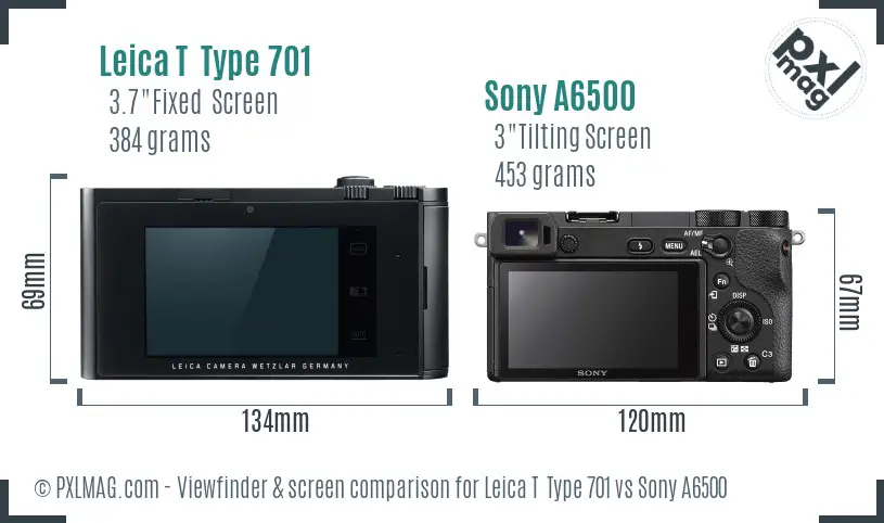 Leica T Type 701 vs Sony A6500 Screen and Viewfinder comparison Leica T Type 701 vs Sony A6500 Screen and Viewfinder comparison