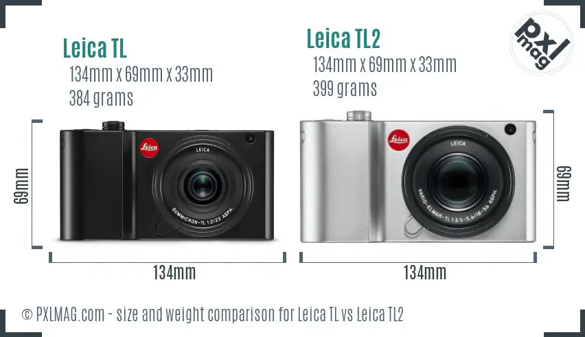 Leica TL vs Leica TL2 size comparison