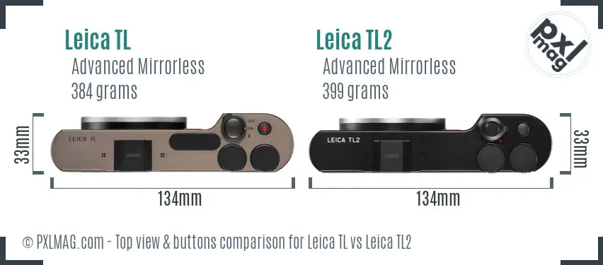 Leica TL vs Leica TL2 top view buttons comparison