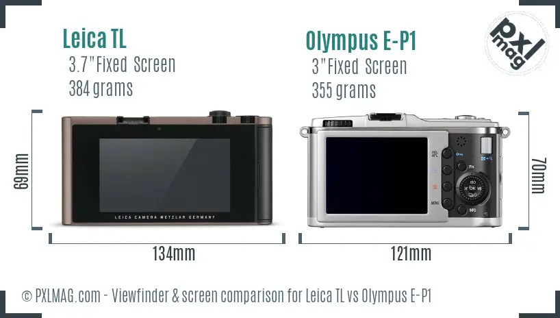 Leica TL vs Olympus E-P1 Screen and Viewfinder comparison
