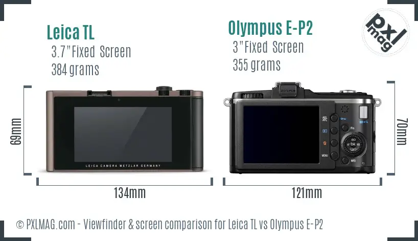 Leica TL vs Olympus E-P2 Screen and Viewfinder comparison