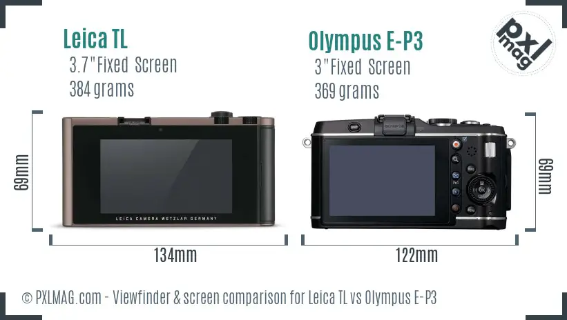 Leica TL vs Olympus E-P3 Screen and Viewfinder comparison
