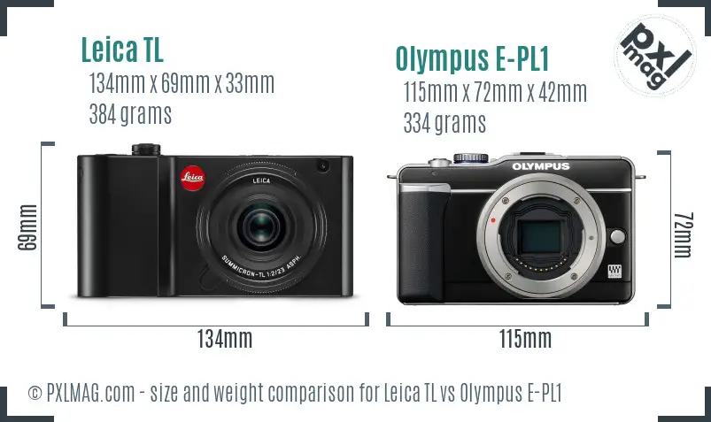Leica TL vs Olympus E-PL1 size comparison Leica TL vs Olympus E-PL1 size comparison