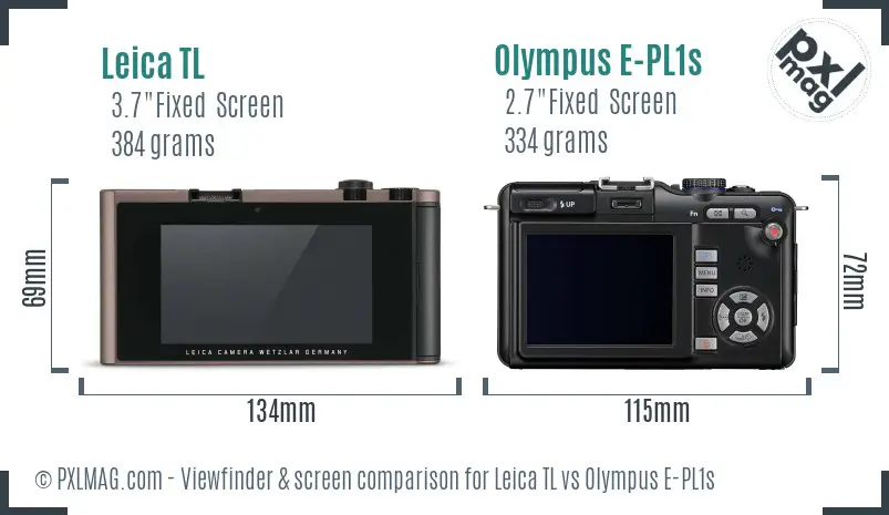 Leica TL vs Olympus E-PL1s Screen and Viewfinder comparison Leica TL vs Olympus E-PL1s Screen and Viewfinder comparison