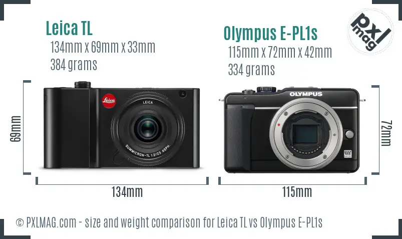Leica TL vs Olympus E-PL1s size comparison Leica TL vs Olympus E-PL1s size comparison