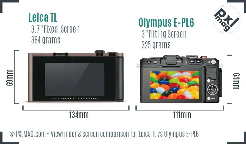 Leica TL vs Olympus E-PL6 Screen and Viewfinder comparison