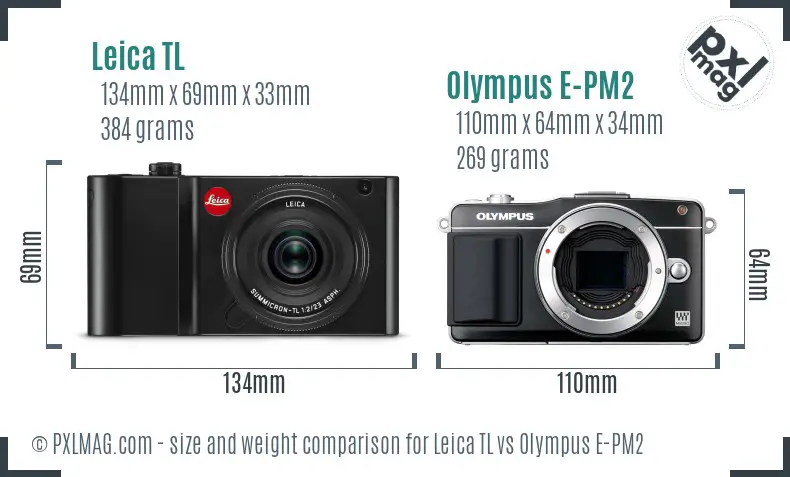 Leica TL vs Olympus E-PM2 size comparison