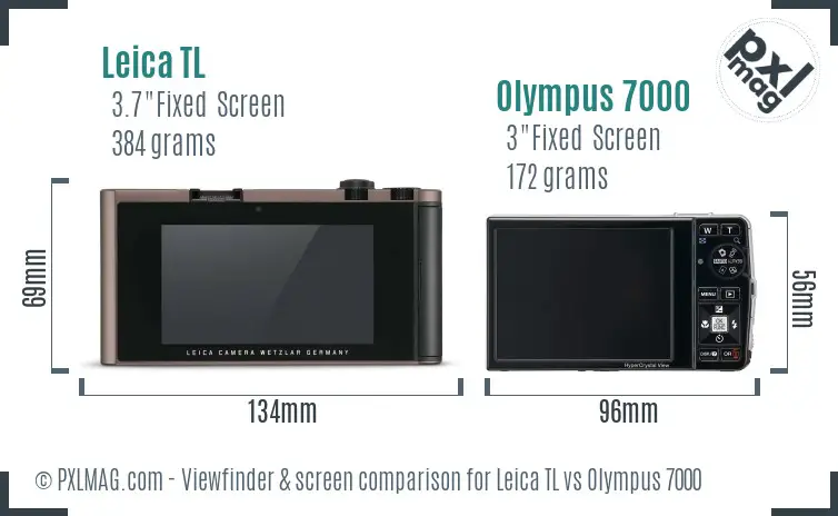 Leica TL vs Olympus 7000 Screen and Viewfinder comparison