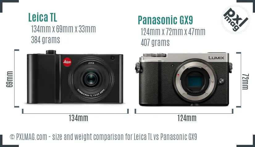 Leica TL vs Panasonic GX9 size comparison