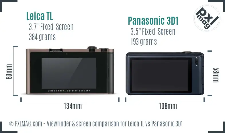 Leica TL vs Panasonic 3D1 Screen and Viewfinder comparison