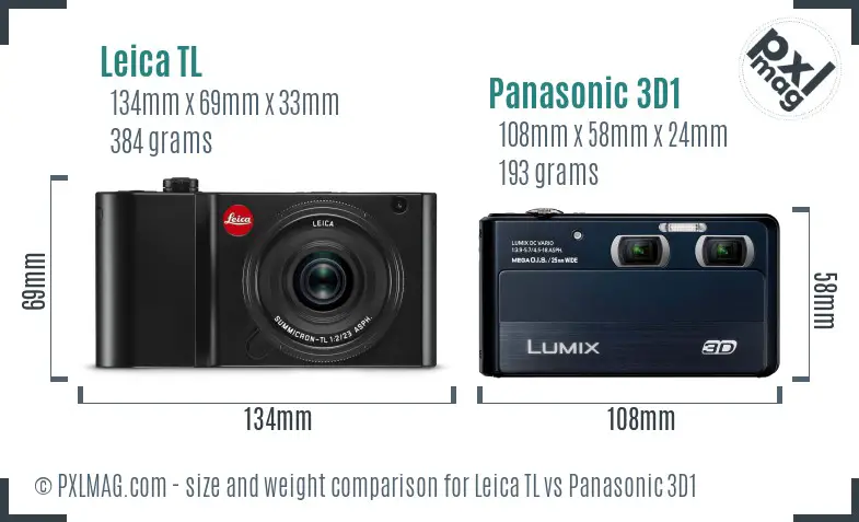 Leica TL vs Panasonic 3D1 size comparison