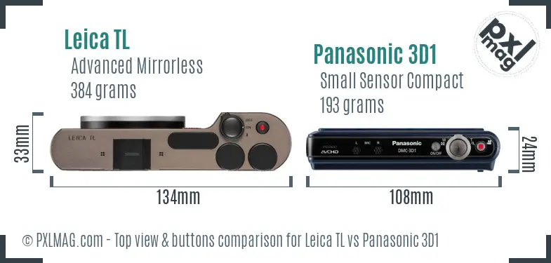 Leica TL vs Panasonic 3D1 top view buttons comparison