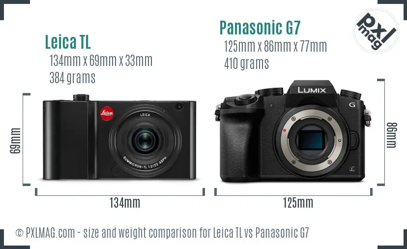 Leica TL vs Panasonic G7 size comparison Leica TL vs Panasonic G7 size comparison