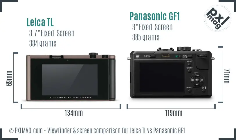 Leica TL vs Panasonic GF1 Screen and Viewfinder comparison