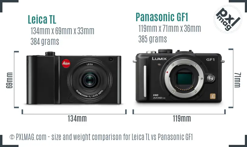 Leica TL vs Panasonic GF1 size comparison