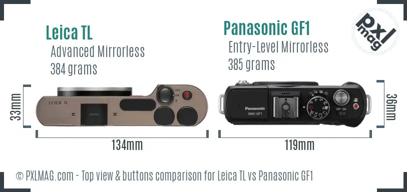 Leica TL vs Panasonic GF1 top view buttons comparison