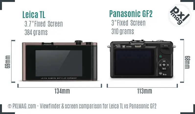 Leica TL vs Panasonic GF2 Screen and Viewfinder comparison