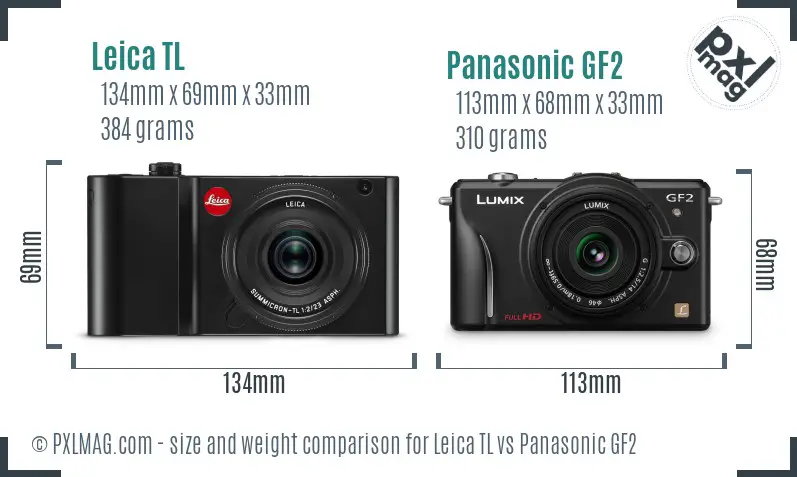 Leica TL vs Panasonic GF2 size comparison