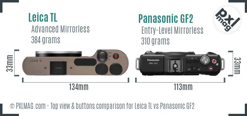 Leica TL vs Panasonic GF2 top view buttons comparison