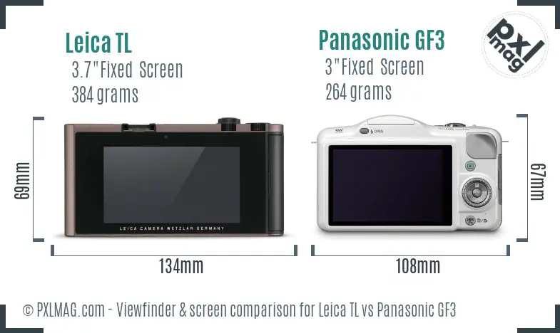 Leica TL vs Panasonic GF3 Screen and Viewfinder comparison
