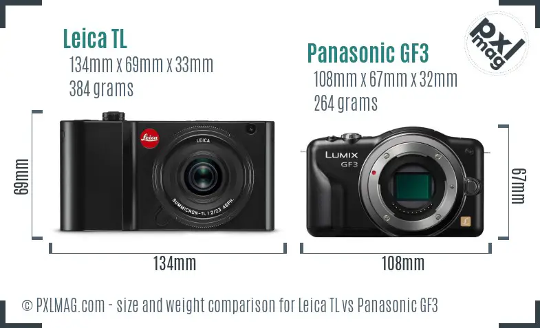 Leica TL vs Panasonic GF3 size comparison