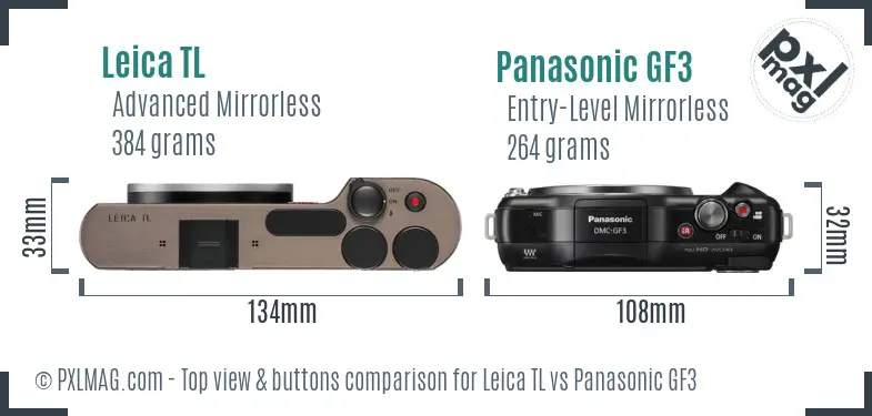 Leica TL vs Panasonic GF3 top view buttons comparison