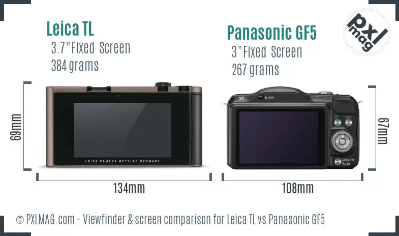 Leica TL vs Panasonic GF5 Screen and Viewfinder comparison