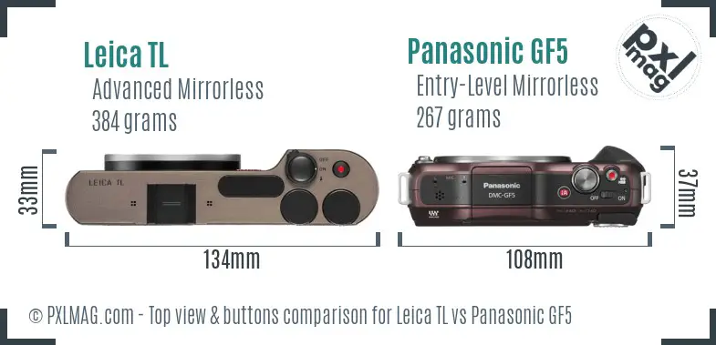 Leica TL vs Panasonic GF5 top view buttons comparison