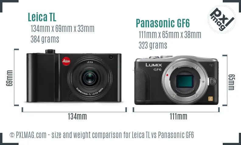 Leica TL vs Panasonic GF6 size comparison