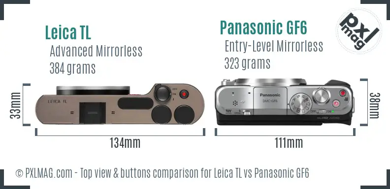 Leica TL vs Panasonic GF6 top view buttons comparison