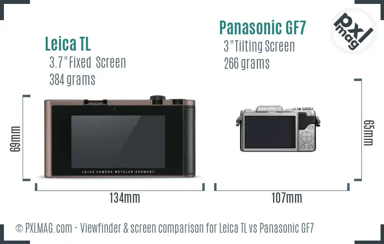 Leica TL vs Panasonic GF7 Screen and Viewfinder comparison