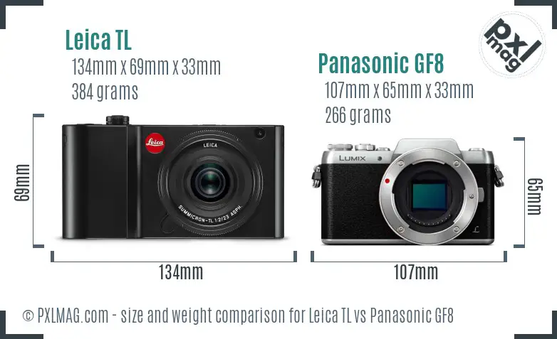 Leica TL vs Panasonic GF8 size comparison