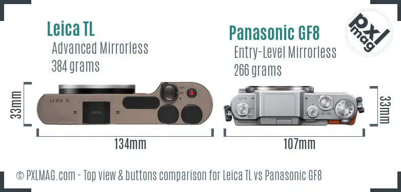 Leica TL vs Panasonic GF8 top view buttons comparison